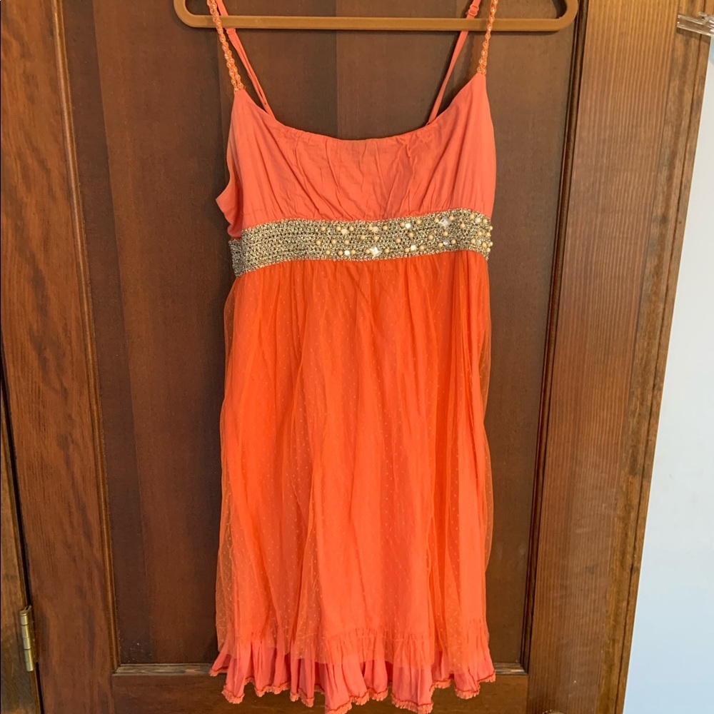 Free People silk embellished slip dress
